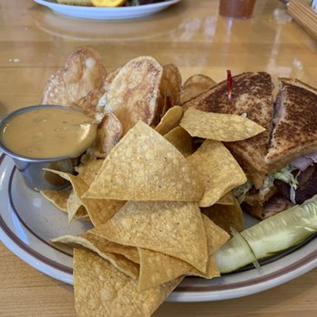 Christy Mae's Restaurant - Country club sandwich with queso & potato chips & corn chips - Sandwiches Near Me - Albuquerque, New Mexico