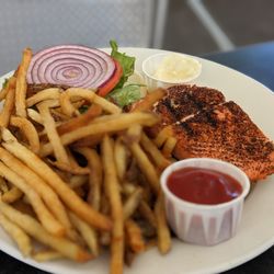 The Sixth Street Bistro & Loft - Blackened wild salmon burger