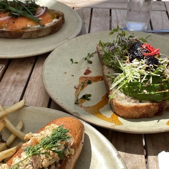 Fig Tree - Gravlox and egg toast, seeded and sprouted avocado toast, shrimp roll - Cafes Near Me - Los Angeles, California