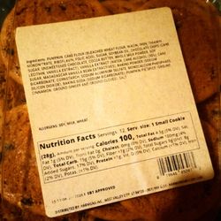 Harmons Neighborhood Grocer - Nutritional value for the Pumpkin Chocolate Chip Cookies
