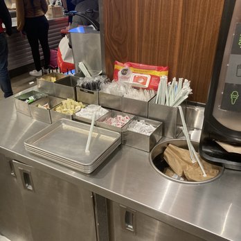 Shake Shack - Condiment station. - Burgers Near Me - Denver, Colorado