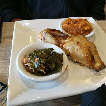 Della J's Delectables - BBQ smoked half chicken with greens and sweet potatoes - Southern Near Me - Alexandria, Virginia Della J's Delectables - BBQ smoked half chicken with greens and sweet potatoes - Southern Near Me - Alexandria, Virginia