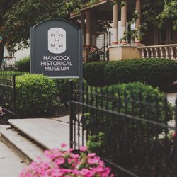 Hancock Historical Museum Assoc - Sign at the front of the Hancock Historical Museum