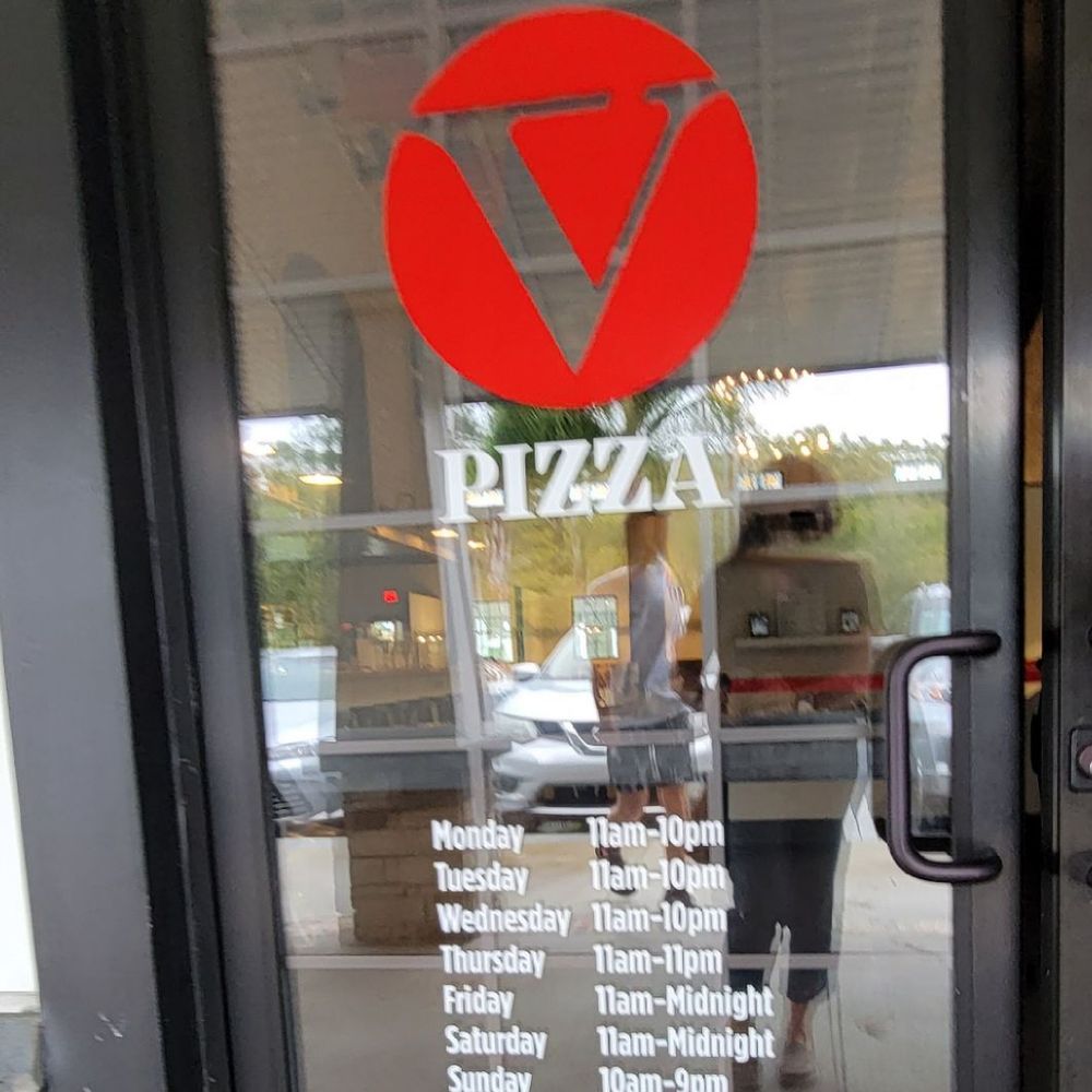 V Pizza + Flask & Cannon - Entrance - hours on the door - Pizza Near Me - St. Augustine, Florida V Pizza + Flask & Cannon - Entrance - hours on the door - Pizza Near Me - St. Augustine, Florida