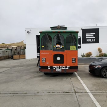 Pizza Trolley - You can see the flames from the oven through the window... - Food Trucks Near Me - Carlsbad, California