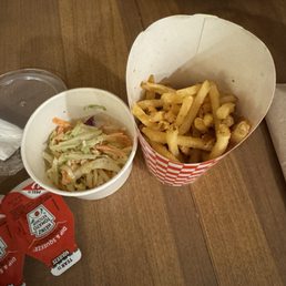 Large Fries and Cole slaw