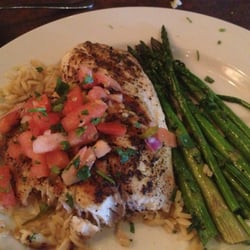 O'Charley's Restaurant & Bar - Southwest tilapia with asparagus.