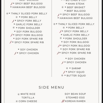Khan Korean Grill & Bar - AYCE Dinner Menu - Korean Near Me - Woodbridge, Virginia Khan Korean Grill & Bar - AYCE Dinner Menu - Korean Near Me - Woodbridge, Virginia