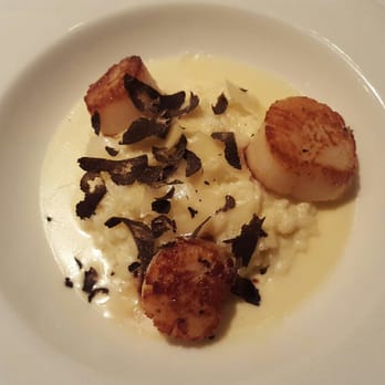 Cadot Restaurant - Scallops and black truffle risotto was on point - French Near Me - Dallas, Texas