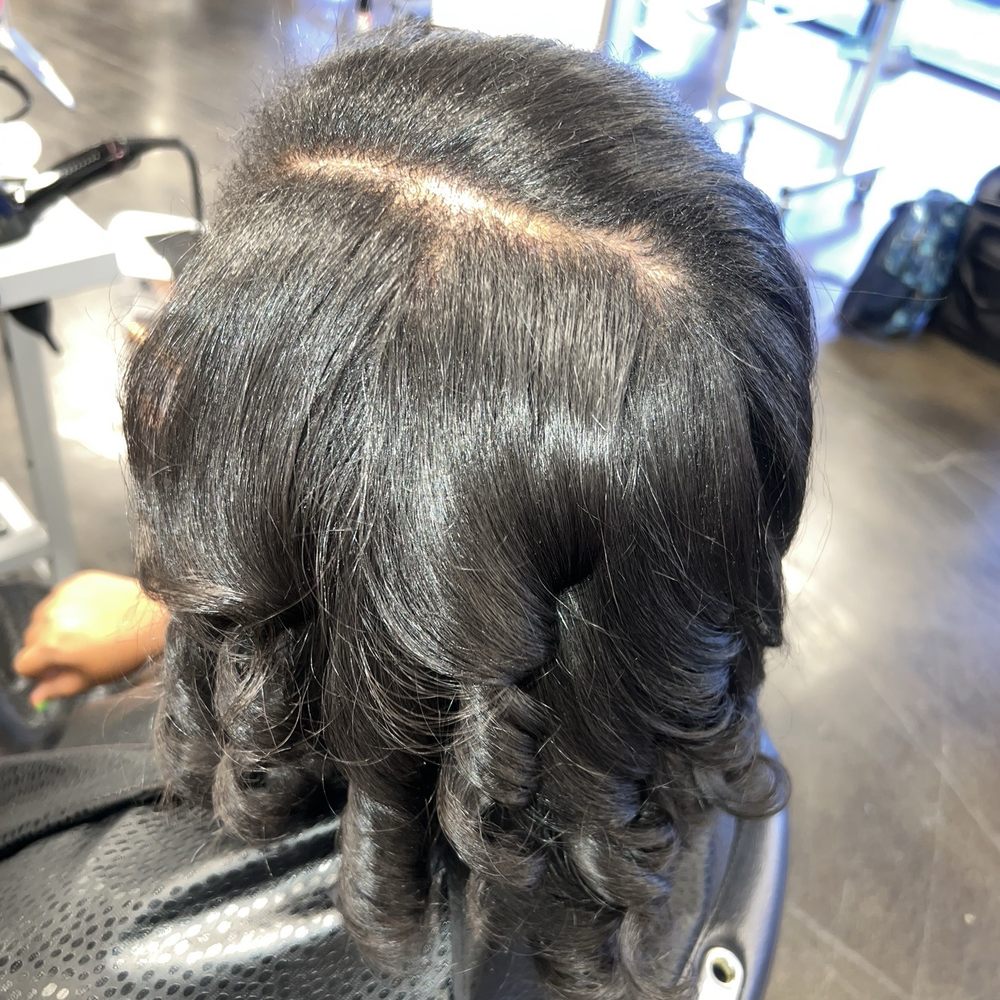 Ogle School - Silk Press with Curls - By Iesha - Cosmetology Schools Near Me - Dallas, Texas Ogle School - Silk Press with Curls - By Iesha - Cosmetology Schools Near Me - Dallas, Texas