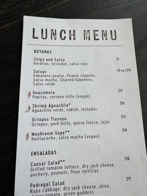 Menu photo 2 Cantina Pedregal Folsom, CA