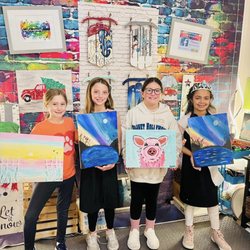 Livelovepaint Studio - Birthday princess painted the day away and they did great!