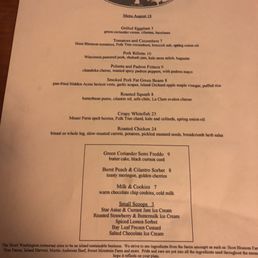 Dinner menu (seasonal) Dinner menu (seasonal)
