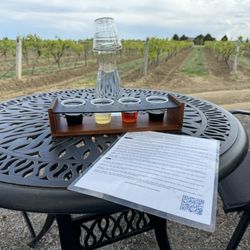 Blue Mountain Vineyards - Sitting at my table with my flight.