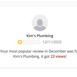 Kim's Plumbing - Original review of a non customer focused business