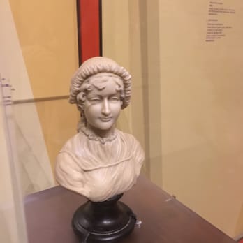 Folger Shakespeare Library - Bust of Jane Austen in the "Will & Jane: Shakespeare, Austen and the Cult of Celebrity" exhibition. - Performing Arts Near Me - Washington, DC, District of Columbia