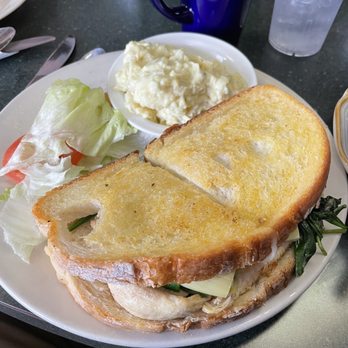 Gina’s Teardrop Cafe - Spinach, Artichoke Grilled Chicken Panini... just okay, but a huge portion. - Breakfast & Brunch Near Me - New Lenox, Illinois