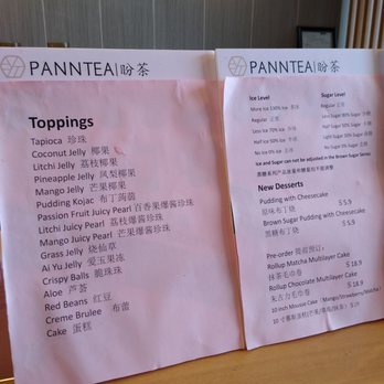 Panntea - Toppings and customization options - Bubble Tea Near Me - Scarborough, Ontario