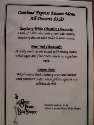 Menu photo 4 Overland Express Helena, MT Menu photo 4 Overland Express Helena, MT