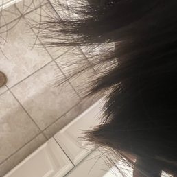 Choppy hair.