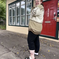 Jackalope Tattoo - Post-tattoo with Madison!