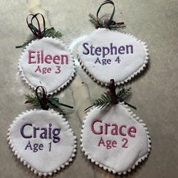 Sew Much Fun - Back of ornaments