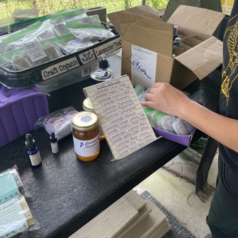 Carolina Lavender - some handmade products sue was showing us! definitely want to try the lavender jalapeño jelly & get some essential oil next time :) - Attraction Farms Near Me - Gastonia, North Carolina