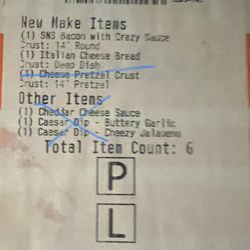 Little Caesars Pizza - Did not receive any of the sauces, no offer to reimburse. Did not receive the pretzel cheese pizza instead a rock solid cold one.
