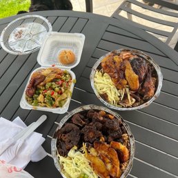 a table full of food