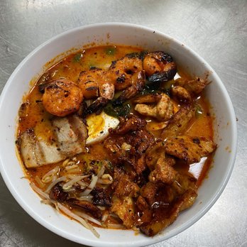 Nom Nom Pho Asian Kitchen - Tonkatsu Ramen (added shrimp & chicken) - Vietnamese Near Me - South Bend, Indiana Nom Nom Pho Asian Kitchen - Tonkatsu Ramen (added shrimp & chicken) - Vietnamese Near Me - South Bend, Indiana