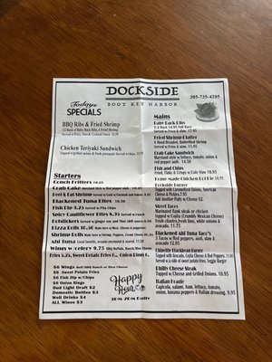 Menu photo 5 Dockside Bar and Grill Marathon, FL