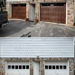 Smoky Mountain Garage Door Services - Before and after of a recently completed project. What a difference!!!