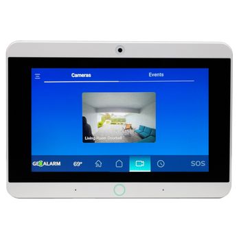 GeoArm Security - The GeoAlarm Touchscreen Controller alerting user of motion-activated video doorbell camera clip on screen. - Security Systems Near Me - West Palm Beach, Florida