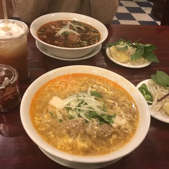 Pho 84 - Ice Thai Tea, Crab Imitation Meat Tofu Noodles, I'm not sure another one. It might be Pho with Brisket welldone or beef meatballs. - Vietnamese Near Me - Lynnwood, Washington Pho 84 - Ice Thai Tea, Crab Imitation Meat Tofu Noodles, I'm not sure another one. It might be Pho with Brisket welldone or beef meatballs. - Vietnamese Near Me - Lynnwood, Washington