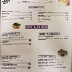 Purple Rose Cafe - Senior menu