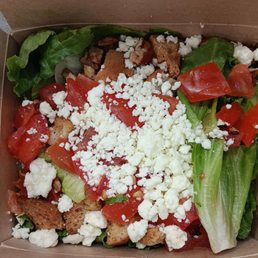 Half salad, no onion, with creamy lemon scallion dressing