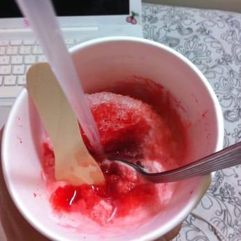 Ewa Seed Company - My half-melted strawberry shave ice with vanilla ice cream in my To Go cup.  :) - Desserts Near Me - Ewa Beach, Hawaii
