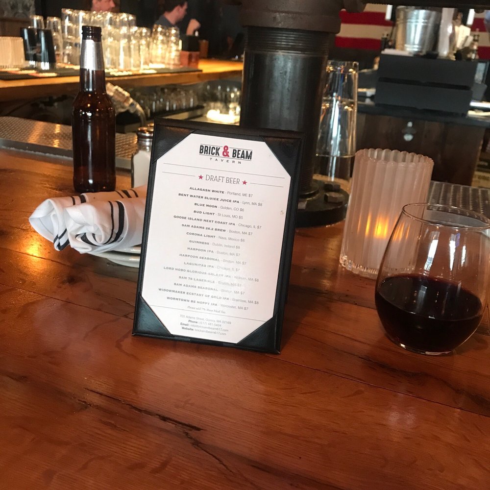Brick & Beam - After work drinks on a dreary rainy Monday - Bars Near Me - Quincy, Massachusetts Brick & Beam - After work drinks on a dreary rainy Monday - Bars Near Me - Quincy, Massachusetts