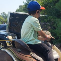 Chincoteague Island Blueberry Festival - Child #2 enjoying a pony ride
