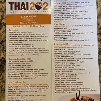 Thai 202 - Jan 2021 menu - Thai Near Me - Saint Louis, Missouri
