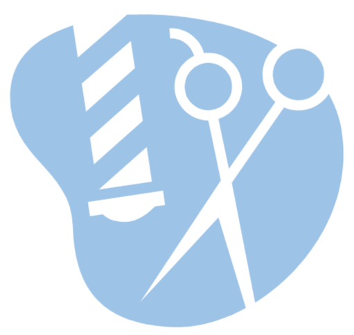 Two Guys Cutting Hair Logo