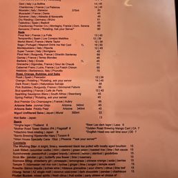Drink menu