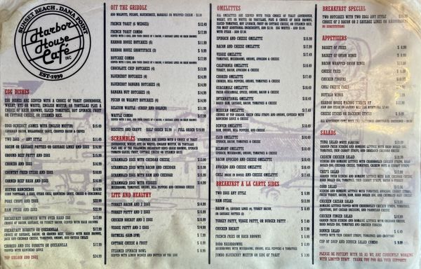 Menu photo 1 Harbor House Café Dana Point, CA Menu photo 1 Harbor House Café Dana Point, CA