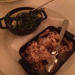 Chop House - Sides of creamed spinach and cauliflower gratin