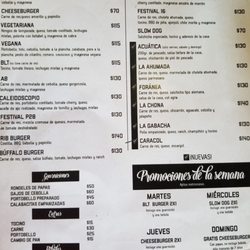 Slow Burger - Menu