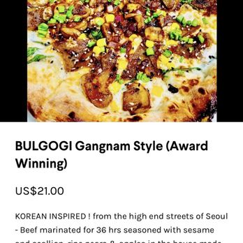 786 Degrees - "Bulgogi gangnam style" as advertised. Our pizza looked different from this - Pizza Near Me - Los Angeles, California