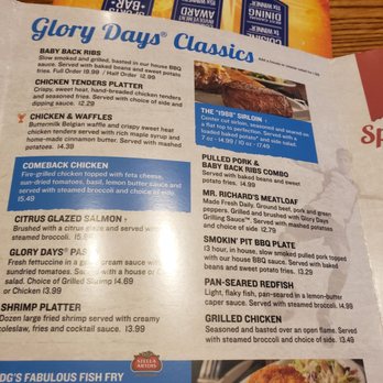 Glory Days Grill - Menu - American Near Me - Tallahassee, Florida Glory Days Grill - Menu - American Near Me - Tallahassee, Florida