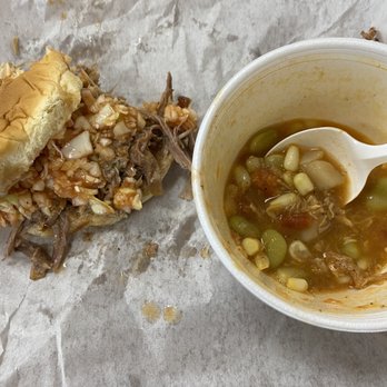 Silver Pig Barbecue - Delicious Brunswick Stew and a BBQ sandwich with red slaw -- so tasty! - Barbeque Near Me - Madison Heights, Virginia Silver Pig Barbecue - Delicious Brunswick Stew and a BBQ sandwich with red slaw -- so tasty! - Barbeque Near Me - Madison Heights, Virginia