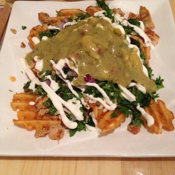 Cinco TacoBar - Papa Loca - $6.95 || freshly sliced thick cut waffle fries, your choice of meat & all the good fixin's #hellagood - Mexican Near Me - San Leandro, California Cinco TacoBar - Papa Loca - $6.95 || freshly sliced thick cut waffle fries, your choice of meat & all the good fixin's #hellagood - Mexican Near Me - San Leandro, California