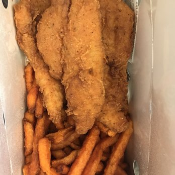The Juicy Seafood - Fried Catfish Basket Sweet Potato Fries - Seafood Near Me - Birmingham, Alabama